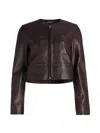 Lamarque Linette Leather Jacket In Brown