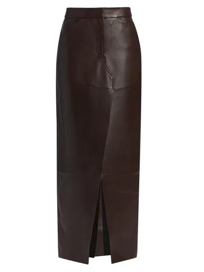 Lamarque Women's Mariette Leather Maxi Skirt In Brown