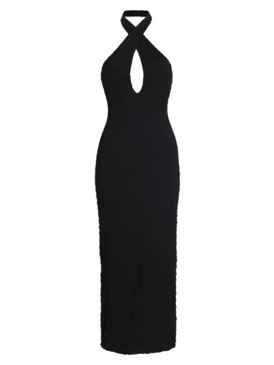 Lamarque Women's Milca Textured Keyhole Maxi Dress In Black