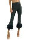 Lamarque Pagetta Cropped Faux-leather Flare Pants In Dark Jade