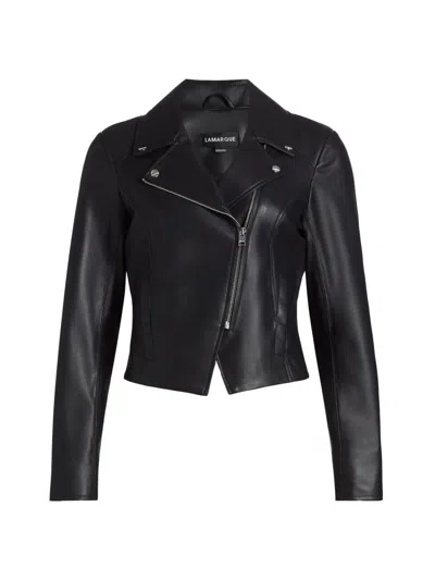 Lamarque Women's Pascale Faux Leather Biker Jacket In Black