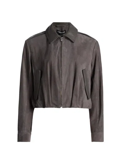 Lamarque Women's Robbie Suede Bomber Jacket In Gray