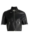 Lamarque Women's Sevana Reversible Leather Short-sleeve Jacket In Black