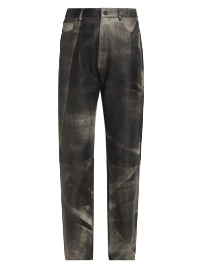 Lamarque Women's Shannon Leather Straight-leg Pants In Gray