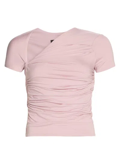Lamarque Women's Susan Asymmetric Collar T-shirt In Pink