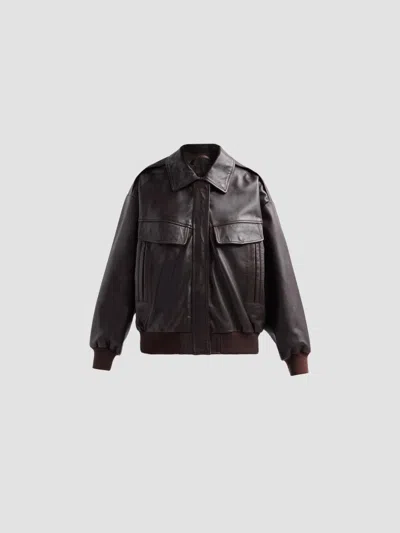 Lamarque Women's Trevanna Leather Bomber Jacket In Oxblood