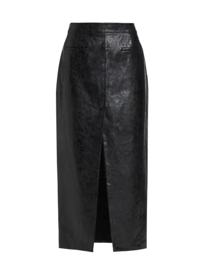 Lamarque Women's Yvette Faux-leather Midi-skirt In Black