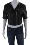 Lamarque Kirsi Short-sleeve Leather Jacket In Black
