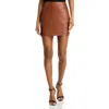 Lamarque Womens Lambskin Leather Mini Mini Skirt In Multi