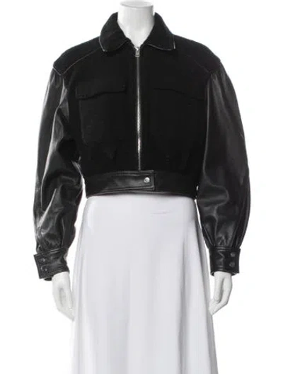 Pre-owned Lamarque Wool Biker Jacket In Black