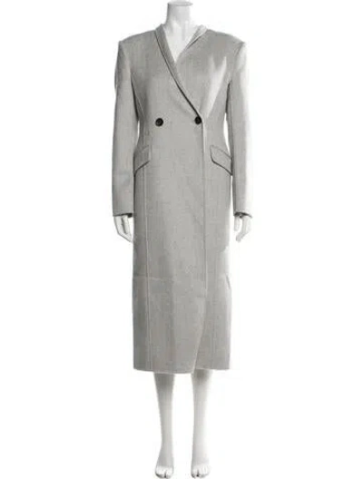 Pre-owned Lamarque Wool Coat W/ Tags In Grey