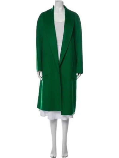Pre-owned Lamarque Wool Peacoat W/ Tags In Green
