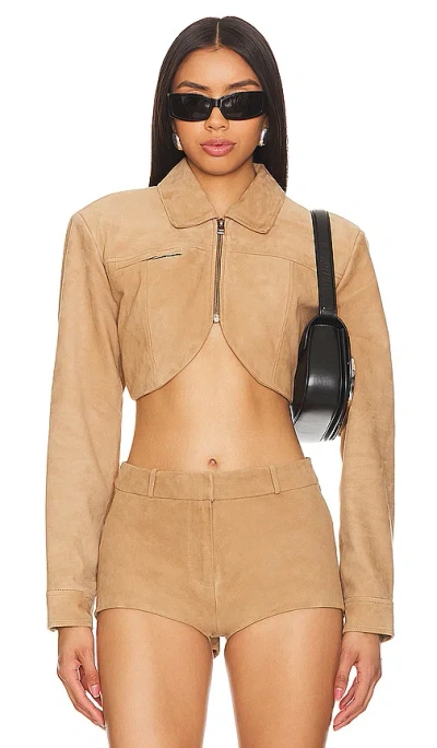 Lamarque X Revolve Brielle Jacket In Latte Suede