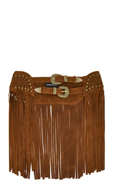 Lamarque X Revolve Kace Studded Fringed Suede Double Belt