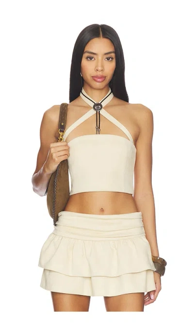 Lamarque X Revolve Seely Faux Suede Bustier Top In Neutral