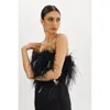 Lamarque Zaina Feather Bustier Top In Black In Black