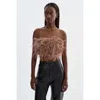 Lamarque Zaina Feather Bustier In Brown