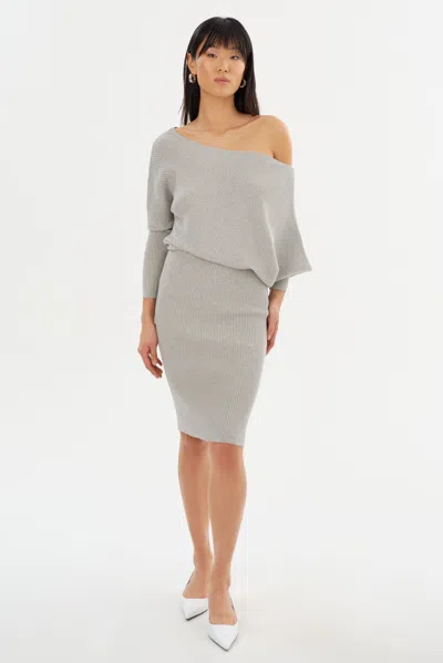 Lamarque Zenobia Knit Midi Dress In Gray