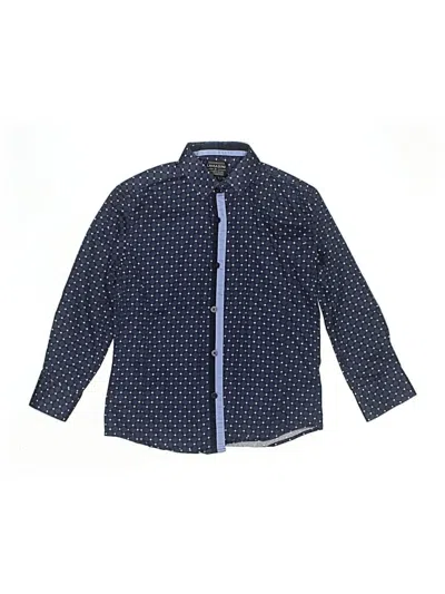 Pre-owned Lamasini Kids' Long Sleeve Button Down Shirt In Blue