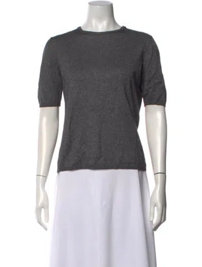 Pre-owned Lamberto Losani Cashmere Crew Neck Top In Grey