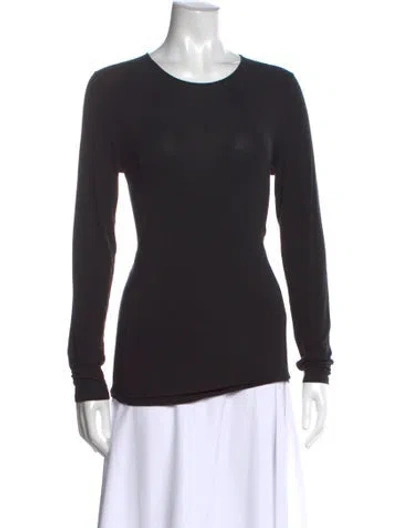 Pre-owned Lamberto Losani Crew Neck Long Sleeve Top In Black