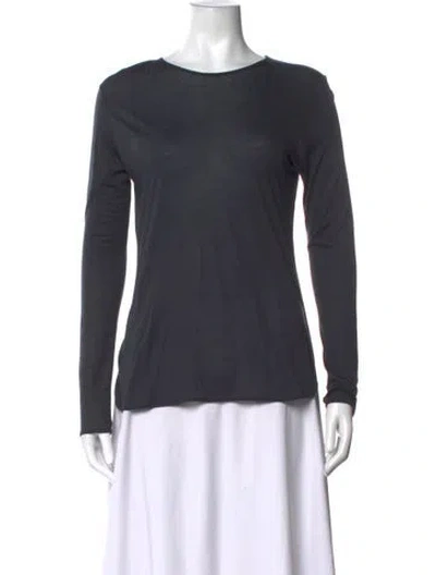 Pre-owned Lamberto Losani Crew Neck Long Sleeve Top In Grey