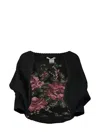 Lamberto Losani Floral-jacquard Cashmere Cardigan In Black