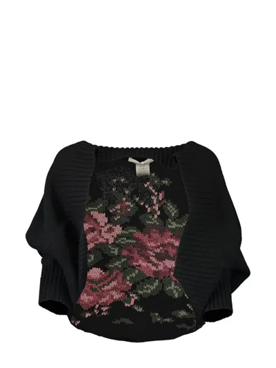 Lamberto Losani Floral-jacquard Cashmere Cardigan In Black