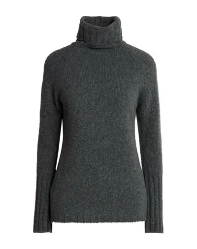 Lamberto Losani Knitwear - Turtlenecks In Charcoal - Military Green - Light Grey