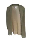 Lamberto Losani Long Sleeve Open Cardigan In Wood Sage+gold In Multi
