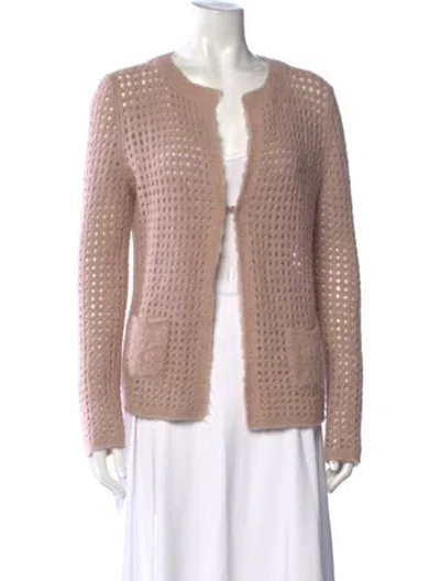 Pre-owned Lamberto Losani Open Front Sweater In Pink