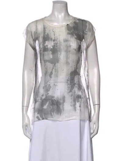 Pre-owned Lamberto Losani Silk Printed Top In Multicolor