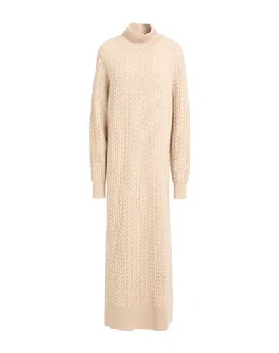 Lamberto Losani Woman Maxi Dress Beige Size 6 Virgin Wool, Cashmere, Silk In Nude