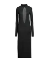 Lamberto Losani Woman Maxi Dress Charcoal Size S Cashmere, Silk In Gold