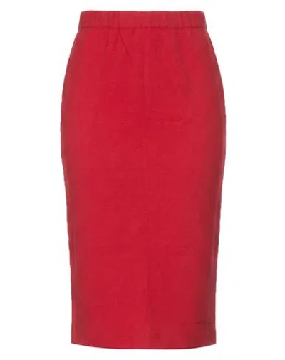 Lamberto Losani Woman Midi Skirt Red Size 6 Wool