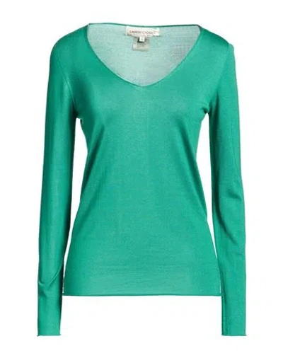 Lamberto Losani Woman Sweater Emerald Green Size 12 Cashmere, Silk In Multi