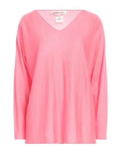 Lamberto Losani Woman Sweater Fuchsia Size 10 Cashmere, Silk In Pink