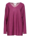 Lamberto Losani Woman Sweater Magenta Size 14 Cashmere, Silk In Purple