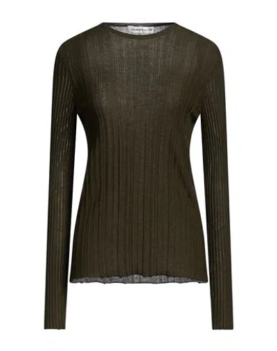 Lamberto Losani Woman Sweater Military Green Size 8 Cashmere, Silk