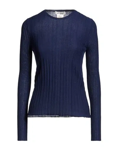 Lamberto Losani Woman Sweater Navy Size 6 Cashmere, Silk