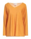 Lamberto Losani Woman Sweater Ocher Size 10 Cashmere, Silk In Yellow