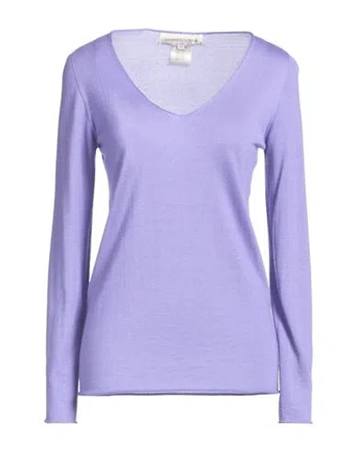 Lamberto Losani Woman Sweater Purple Size 8 Cashmere, Silk In Multi