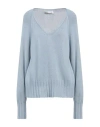 Lamberto Losani Woman Sweater Sky Blue Size 6 Silk, Cashmere