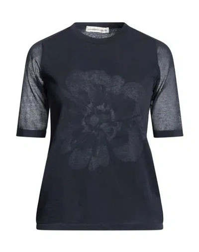 Lamberto Losani Woman T-shirt Midnight Blue Size 4 Cotton, Polyamide