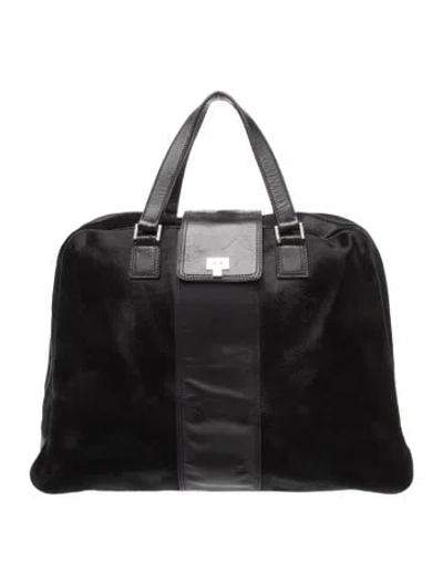 Pre-owned Lambertson Truex Calf Hair Briefcase In Black