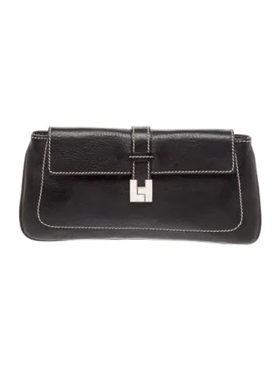 Pre-owned Lambertson Truex Leather Clutch In Black