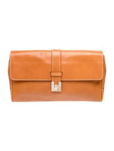 Pre-owned Lambertson Truex Leather Clutch In Brown