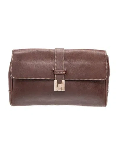Pre-owned Lambertson Truex Leather Clutch In Brown