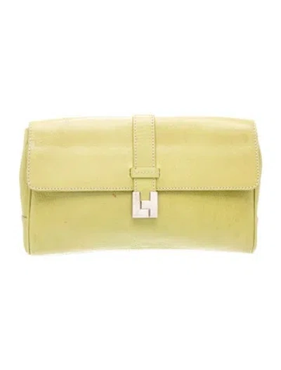 Pre-owned Lambertson Truex Leather Clutch In Green