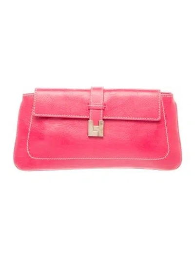 Pre-owned Lambertson Truex Leather Clutch In Pink